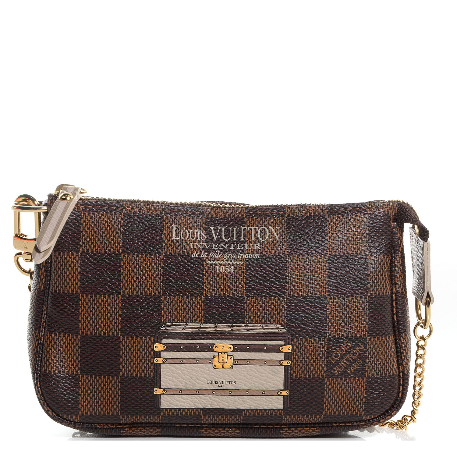 Louis Vuitton Damier Ebene Trunks and Locks Mini Pochette Accessories 1 of 7