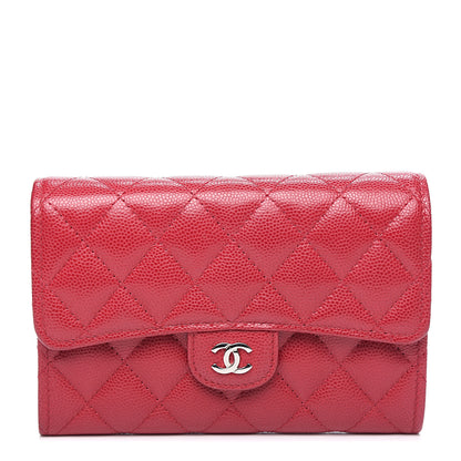 Chanel Caviar Quilted Medium Flap Wallet Red 1 of 7