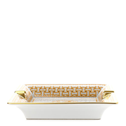 Hermes Porcelain Mosaique Au 24 Gold Ashtray 4 of 6