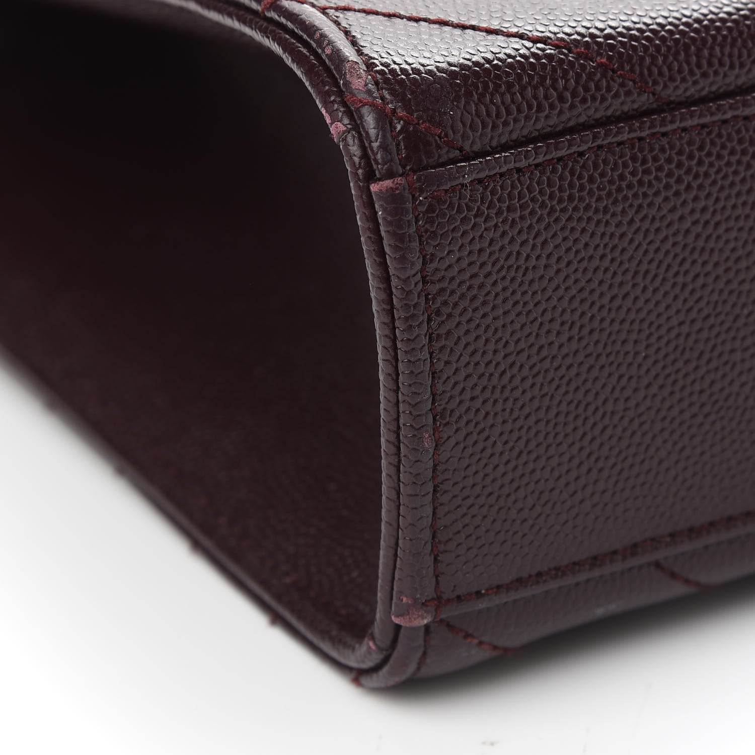 Saint Laurent Grain De Poudre Matelasse Chevron Large Monogram Satchel Rouge Legion 10 of 11