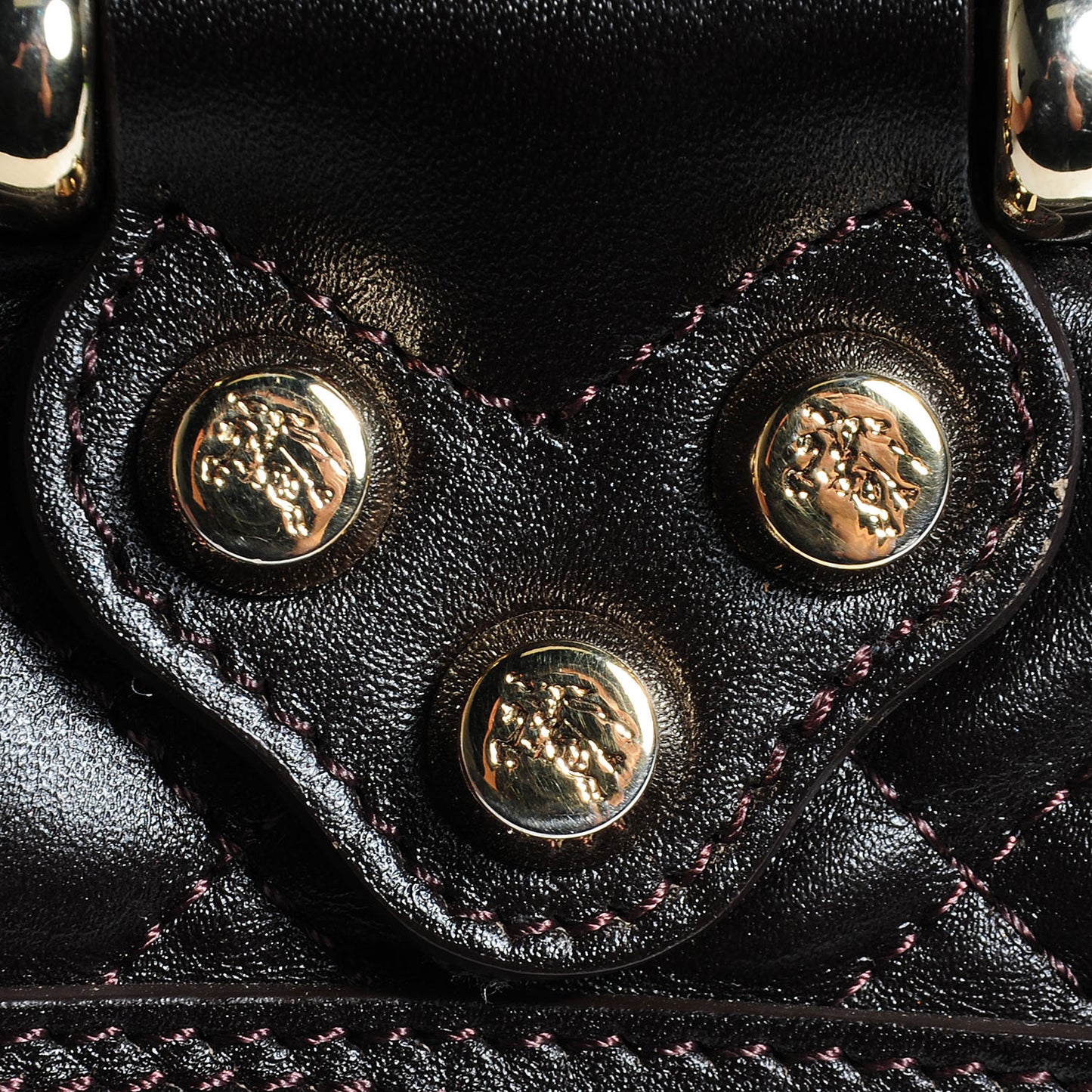 Quilted Calfskin Manor Tote Dark Brown