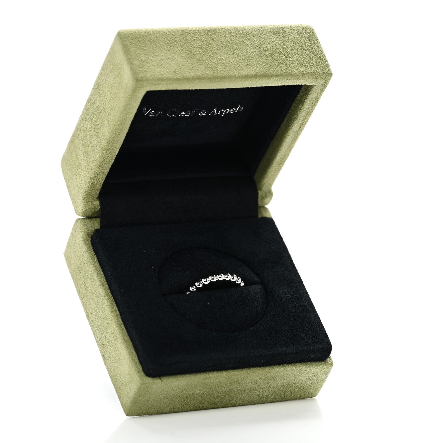 Van Cleef & Arpels 18K White Gold Small Perlee Ring 53 6.5 1868038