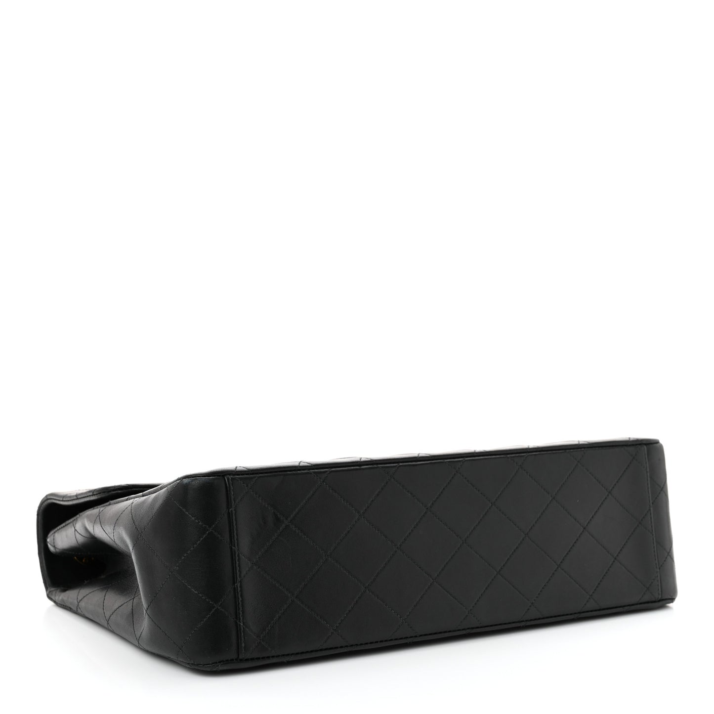 Lambskin Quilted XL Jumbo Single Flap Black