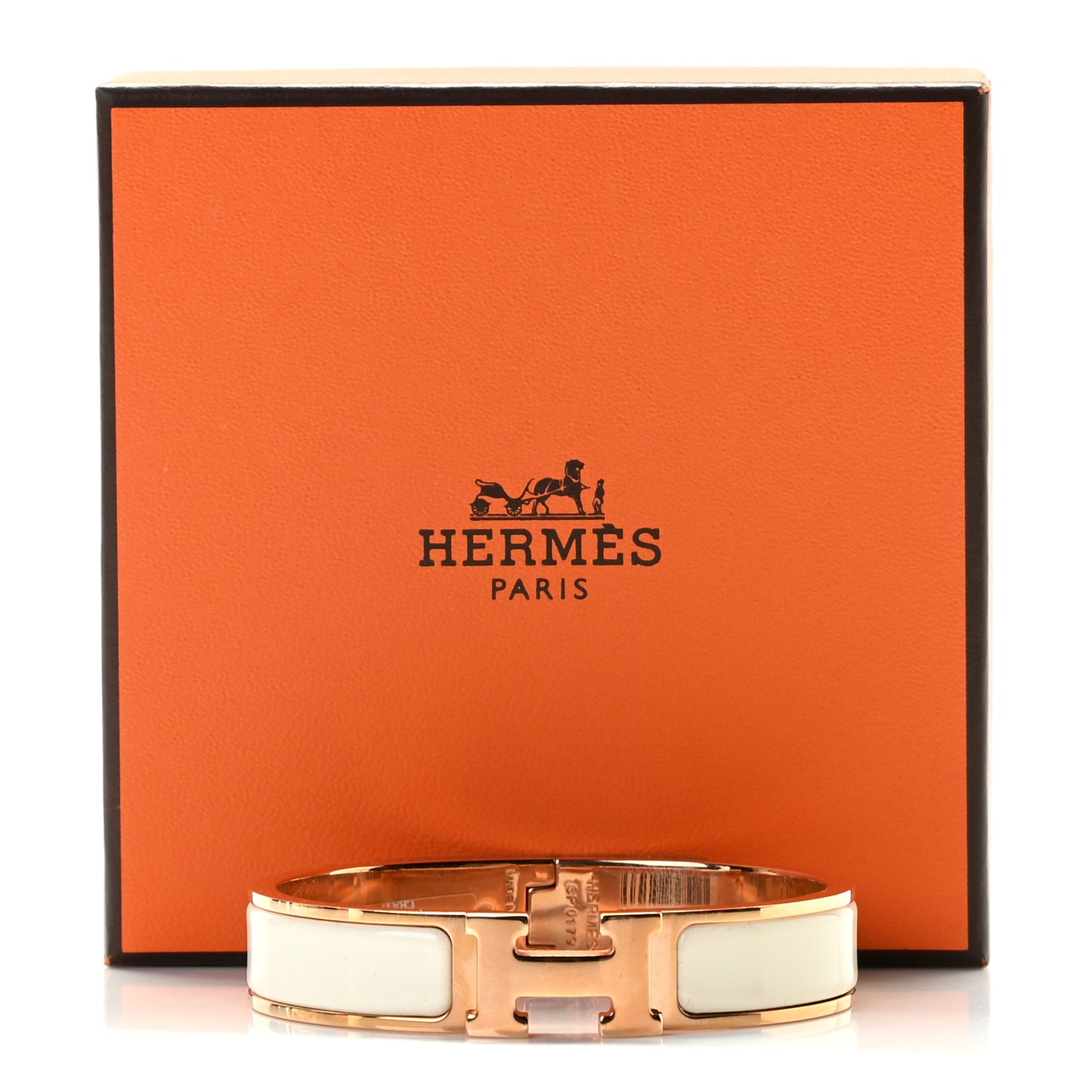 Enamel Narrow Clic Clac H Bracelet PM Craie