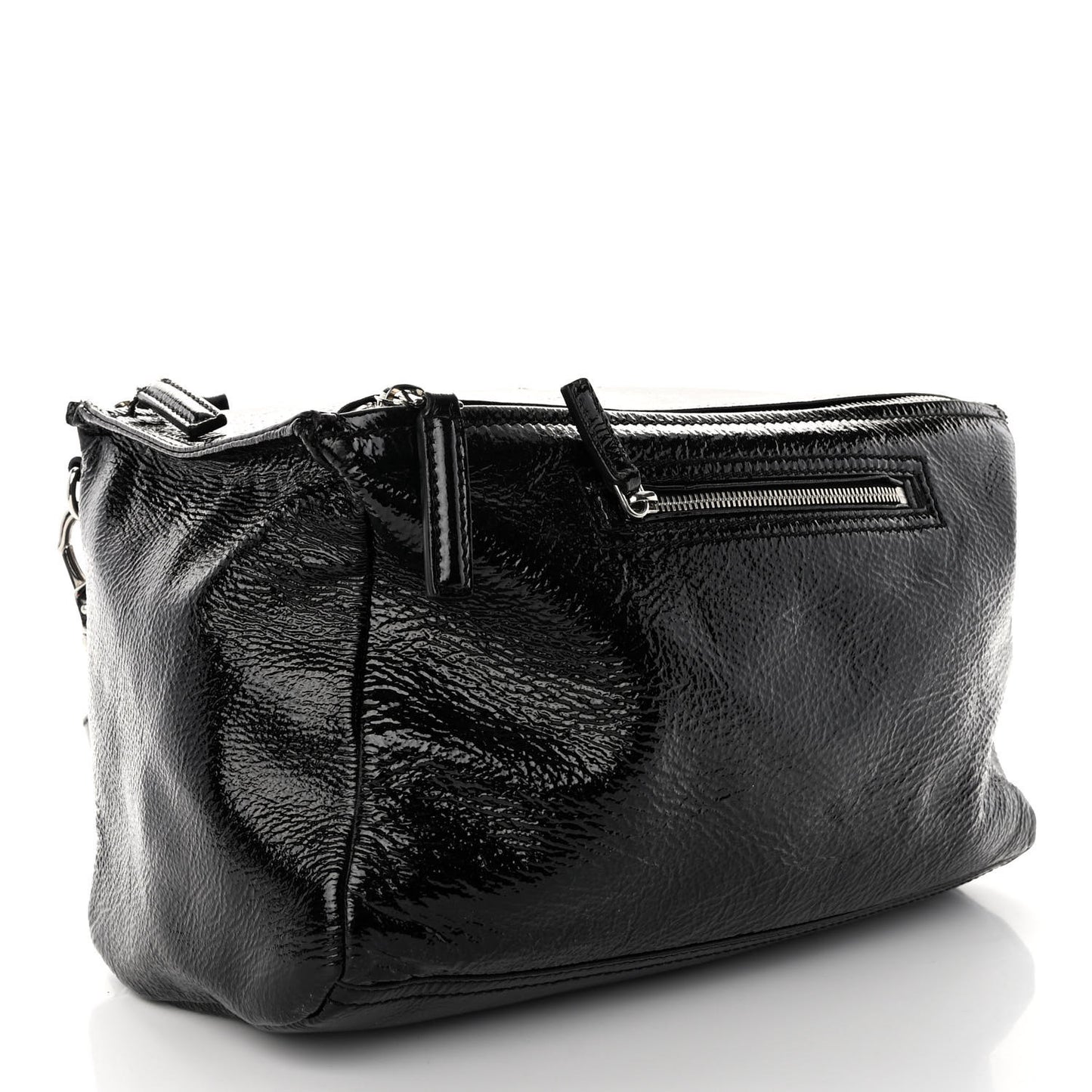 Crinkled Patent Medium Pandora Black
