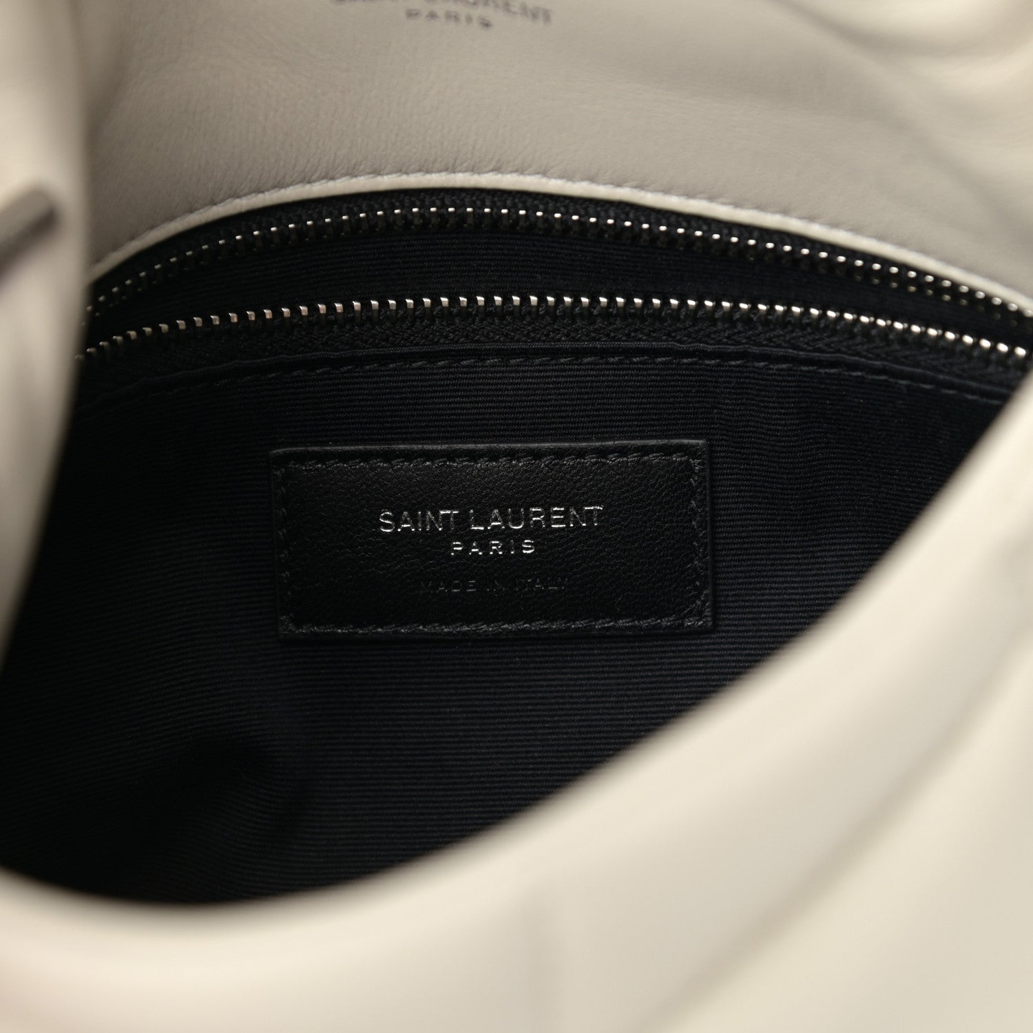 Saint Laurent Lambskin Quilted Toy Loulou Puffer Monogram Chain Satchel Blanc Vintage 6 of 12