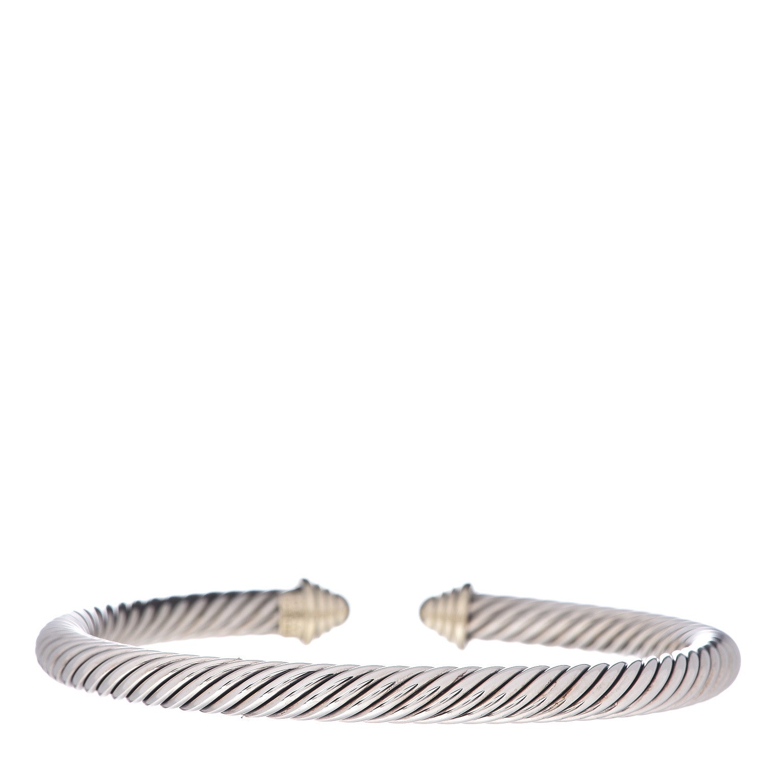 David Yurman Sterling Silver 14K Yellow Gold 5mm Cable Classics Bracelet 3 of 4
