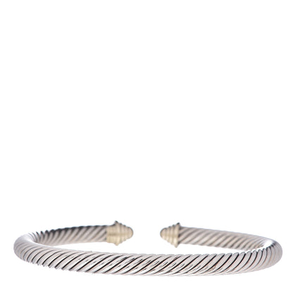 David Yurman Sterling Silver 14K Yellow Gold 5mm Cable Classics Bracelet 3 of 4