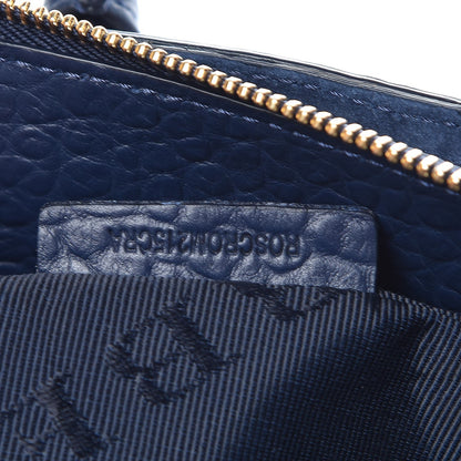 Burberry Heritage Grain Check Embossed Medium Dewsbury Tote Blue Carbon 9 of 10