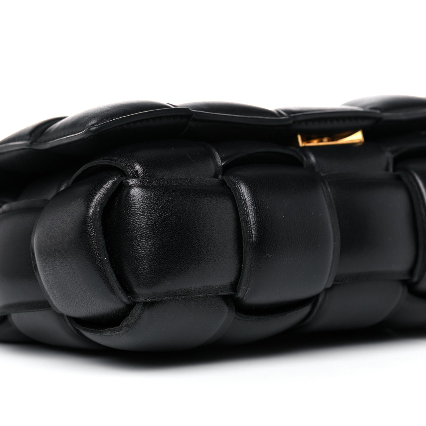 Lambskin Maxi Intreccio Padded Chain Cassette Crossbody Bag Black