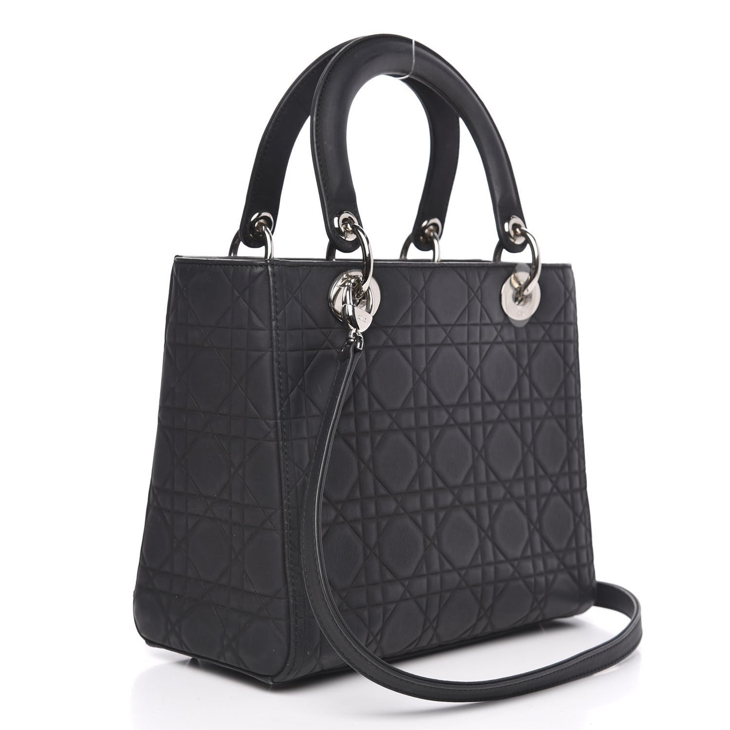 Ultra Matte Calfskin Cannage Medium Lady Dior Black