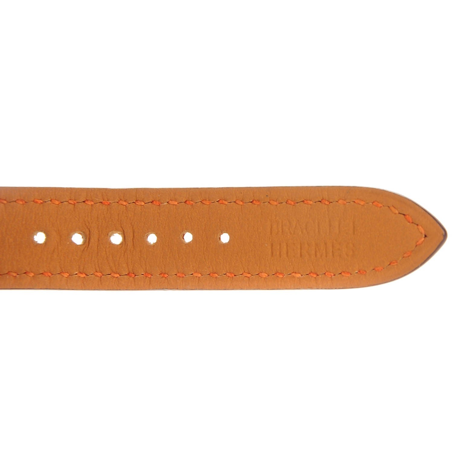 Hermes Stainless Steel Swift 21mm Heure H Hour Double Tour Quartz Watch Orange 6 of 10