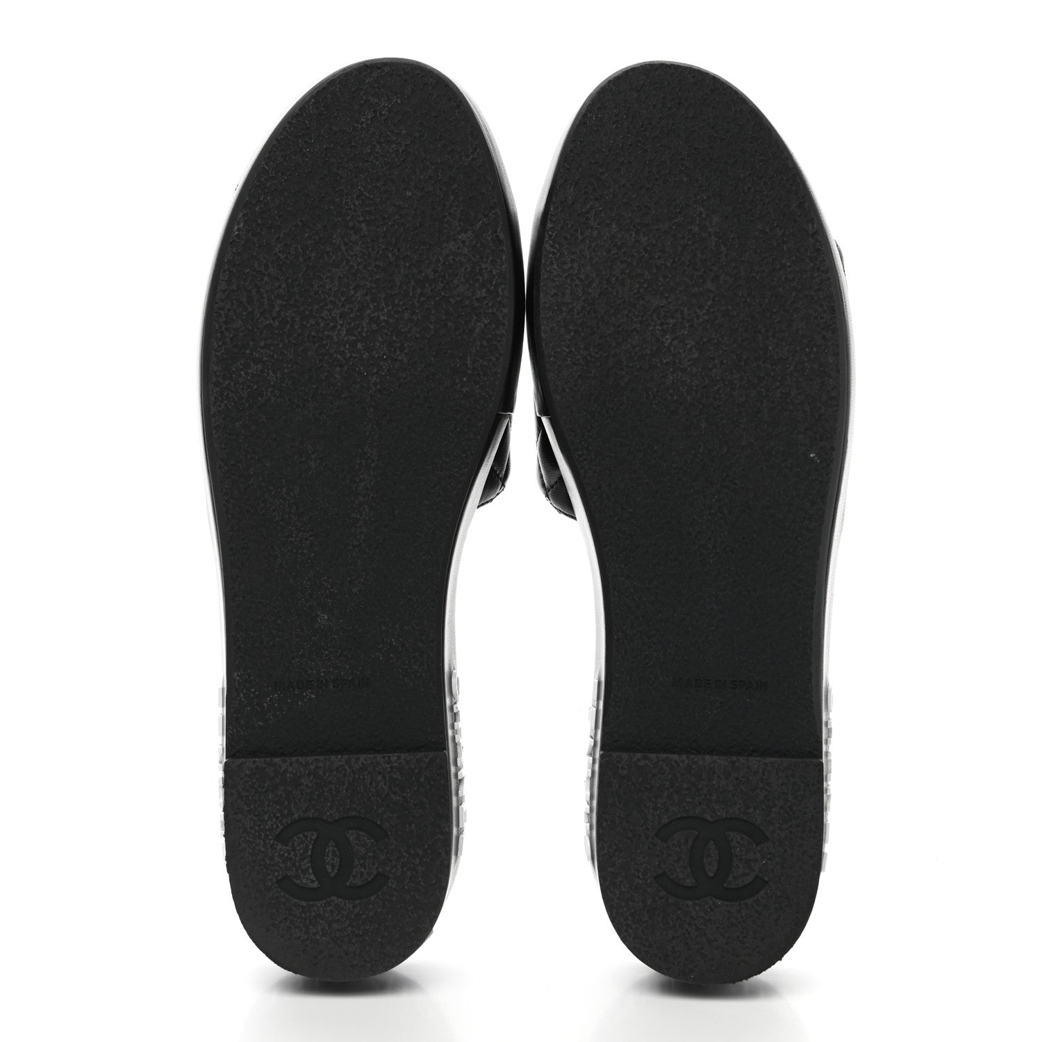 Chanel Lambskin Quilted CC Espadrille Slip On Sandals 40 Black 5 of 9