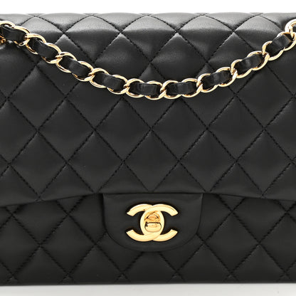 Chanel Lambskin Quilted Medium Double Flap Black 8 of 10