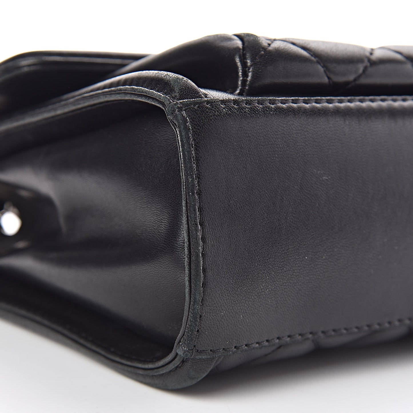 Lambskin Quilted Large Geometric Flap Black