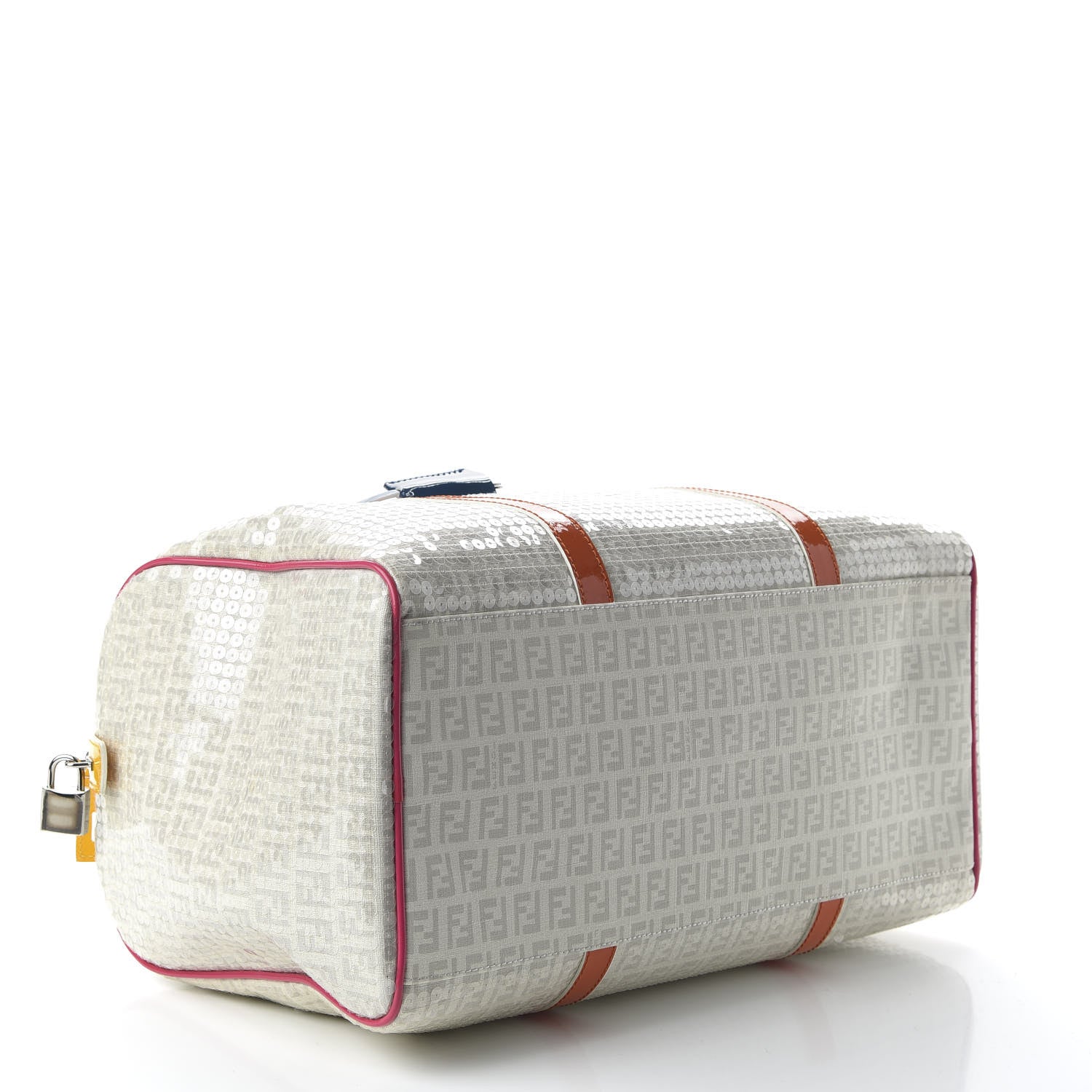Fendi Sequin Patent Calfskin Zucchino Forever Boston White Multicolor 3 of 8