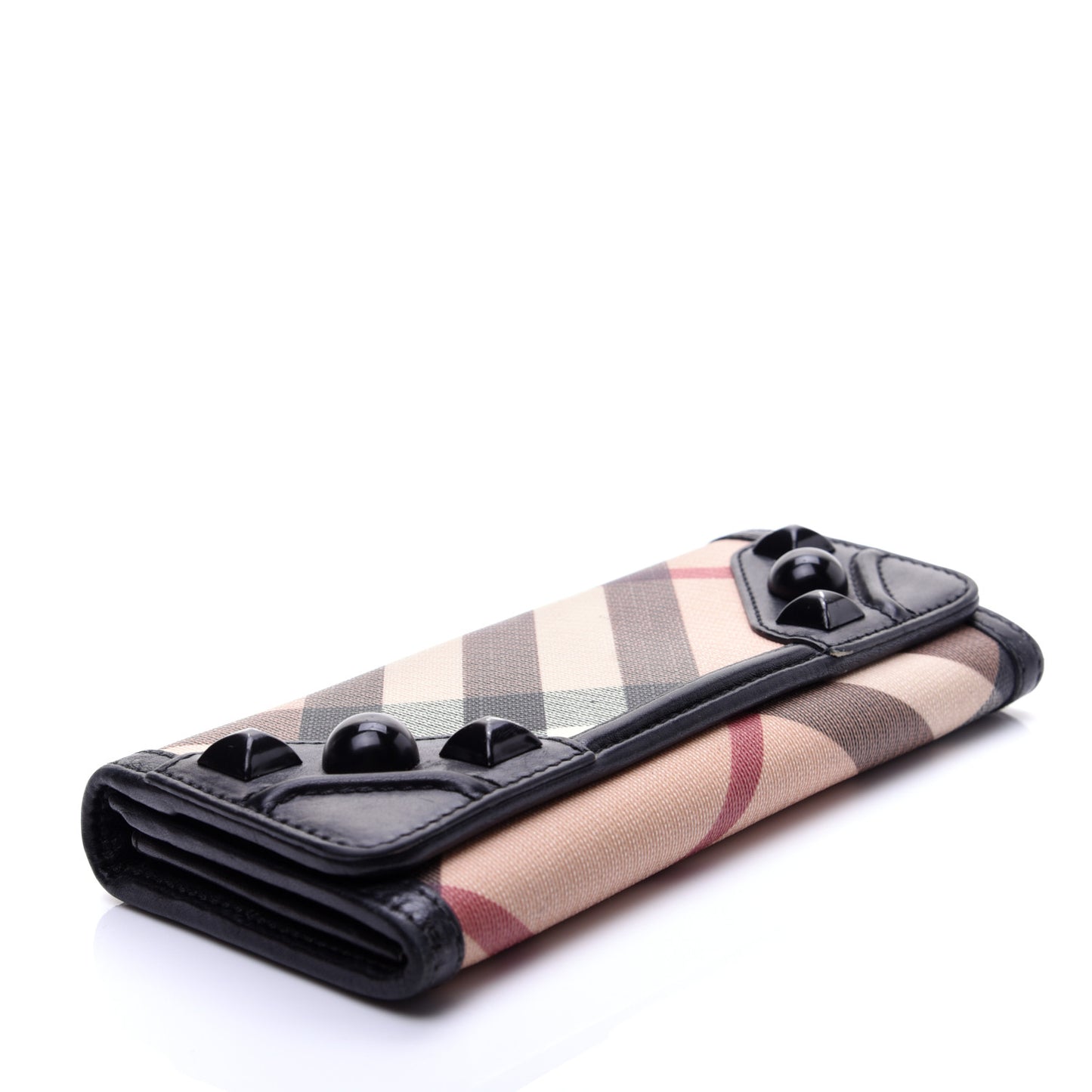 Nova Check Mega Stud Continental Wallet Black