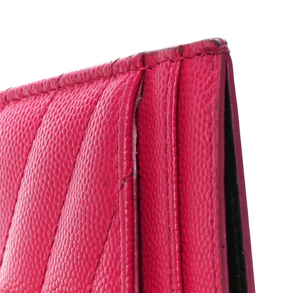 Saint Laurent Grain De Poudre Matelasse Chevron Monogram Credit Card Case Bubblegum 11 of 14