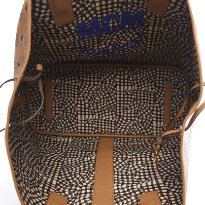 MCM Visetos Large Liz Reversible Shopper Tote Cognac 5 of 15