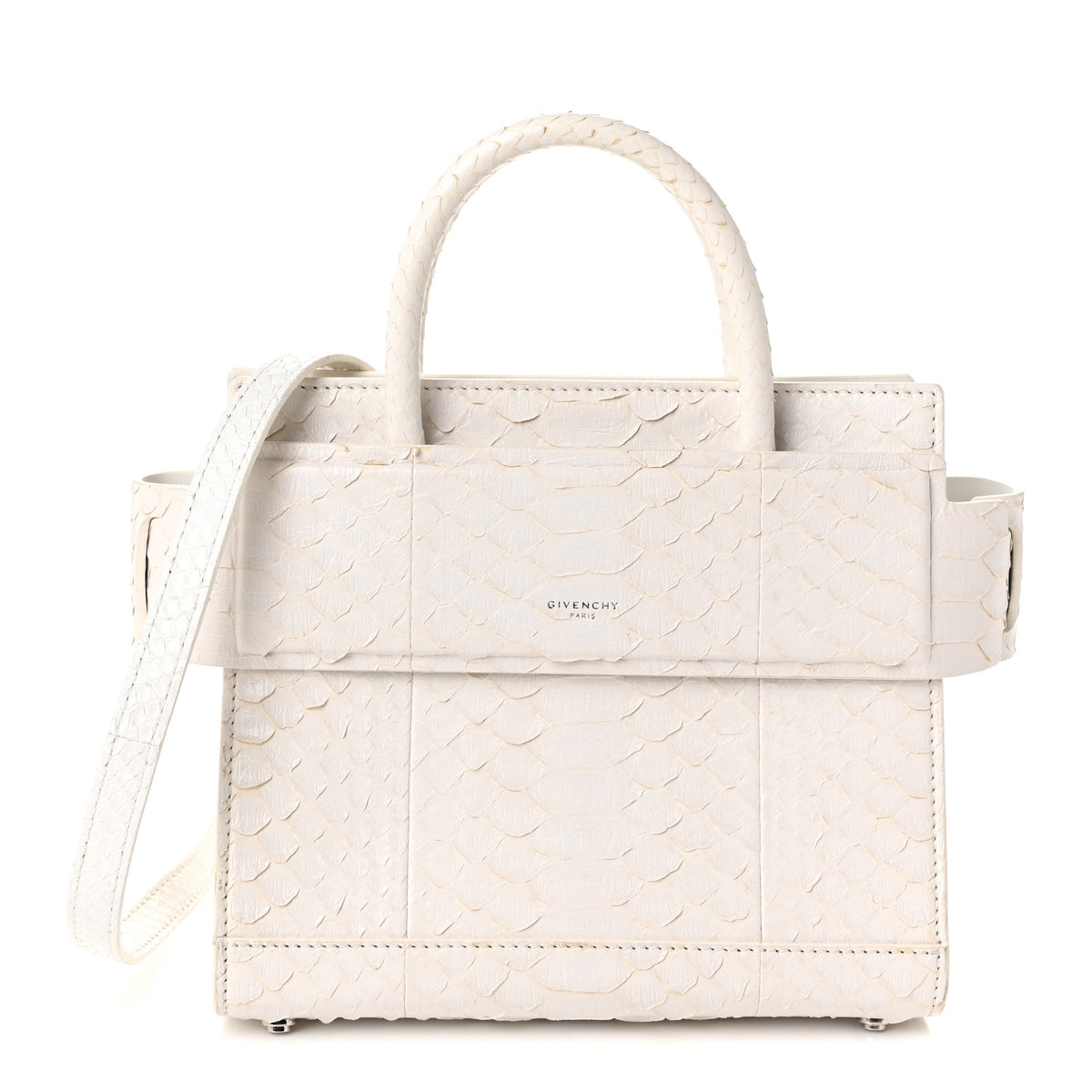 Givenchy Snakeskin Mini Horizon Satchel White 1 of 10
