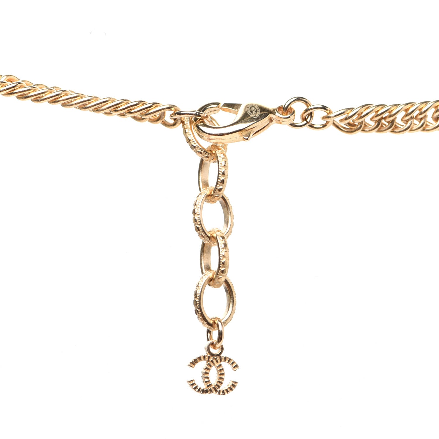 Chanel ID Dog Tag Charm Necklace Gold 4 of 6