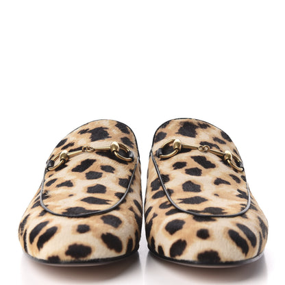 Gucci Calf Hair Leopard Print Womens Princetown Slippers 38.5 Naturale Black 3 of 10