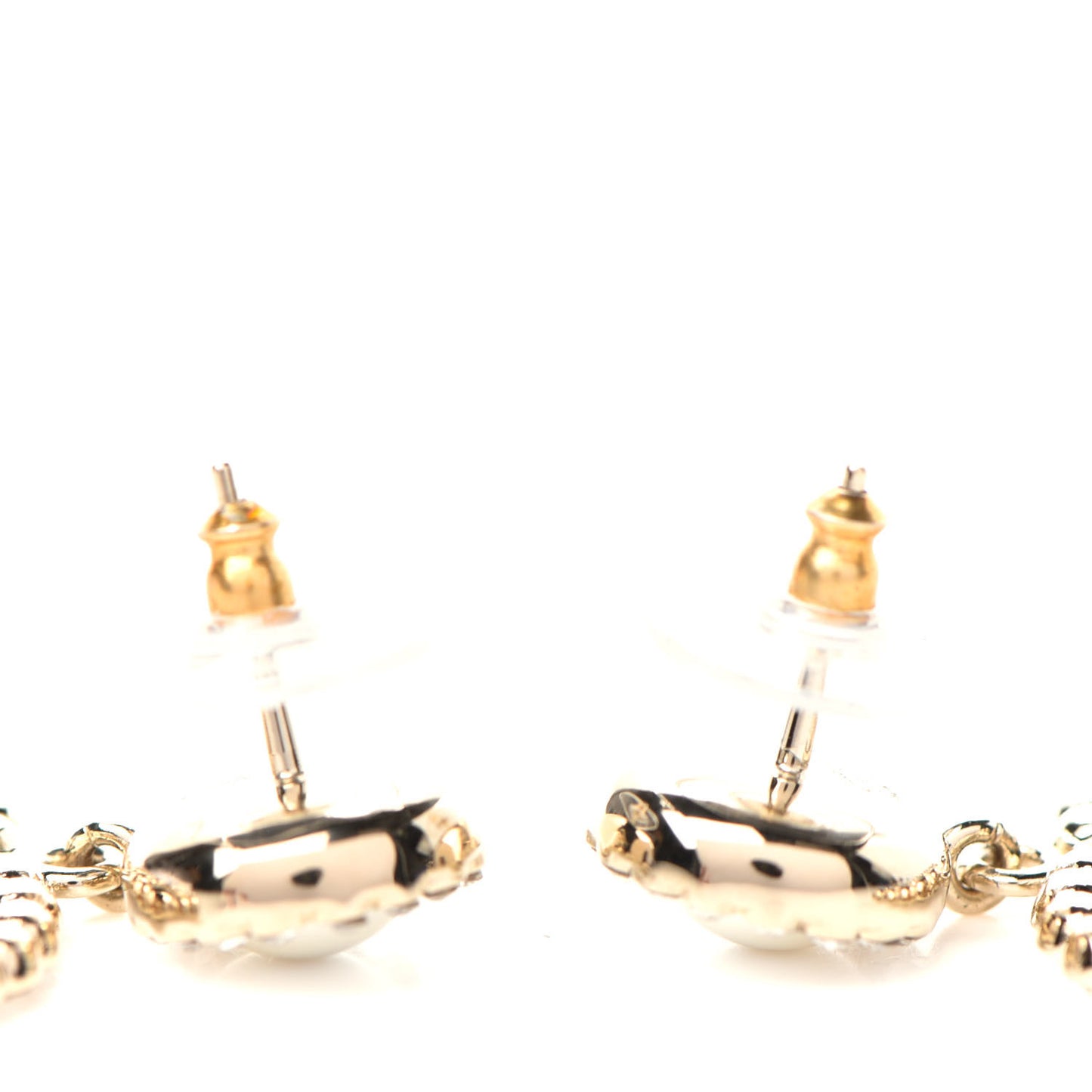 Crystal Pearl Bow-tiful CC Drop Earrings Gold