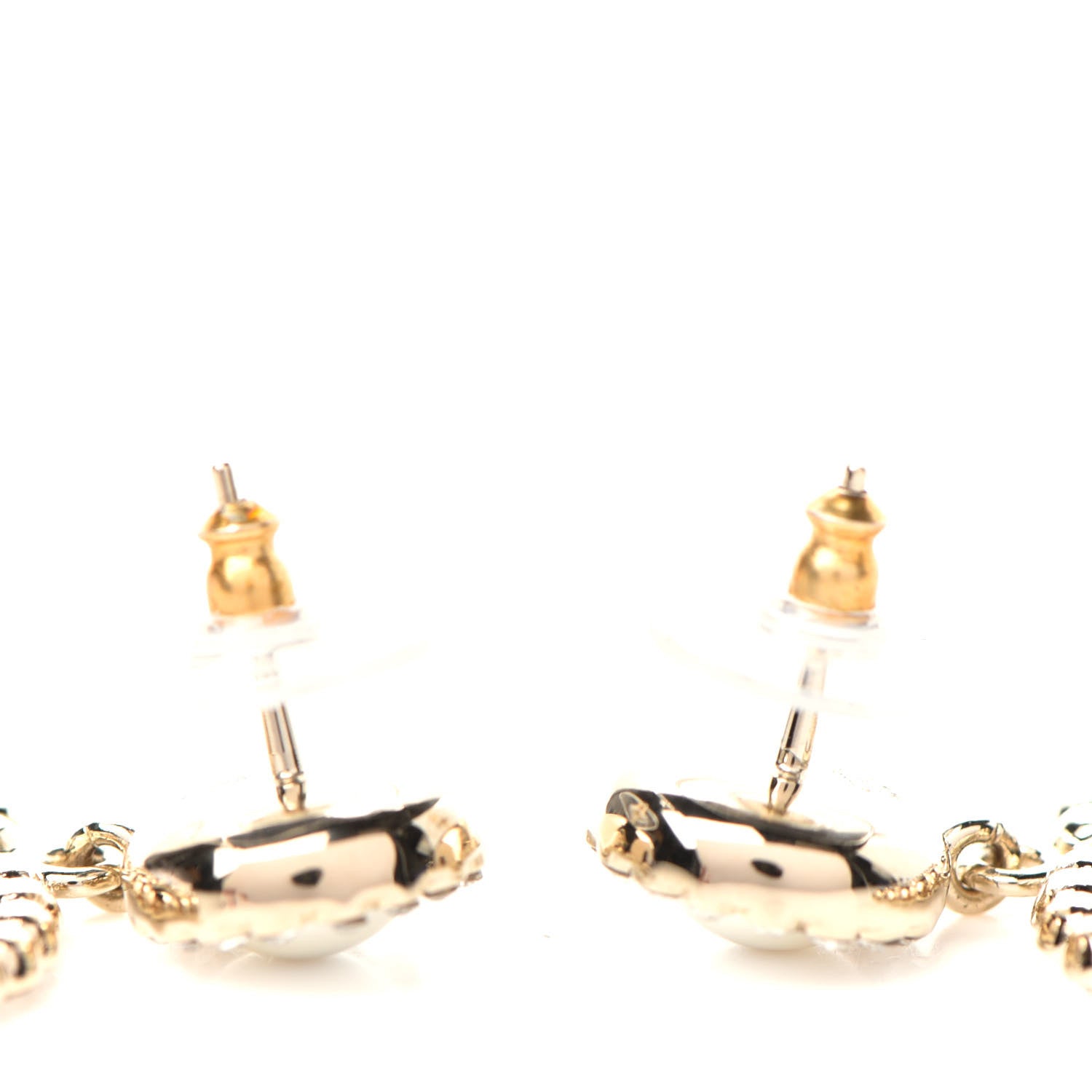Chanel Crystal Pearl Bow-tiful CC Drop Earrings Gold 3 of 4