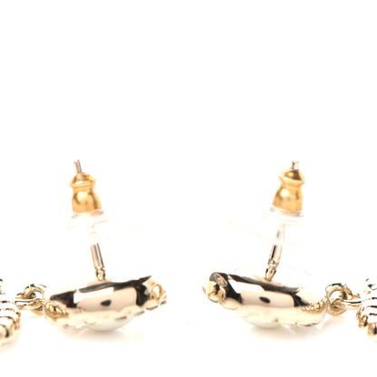 Chanel Crystal Pearl Bow-tiful CC Drop Earrings Gold 3 of 4