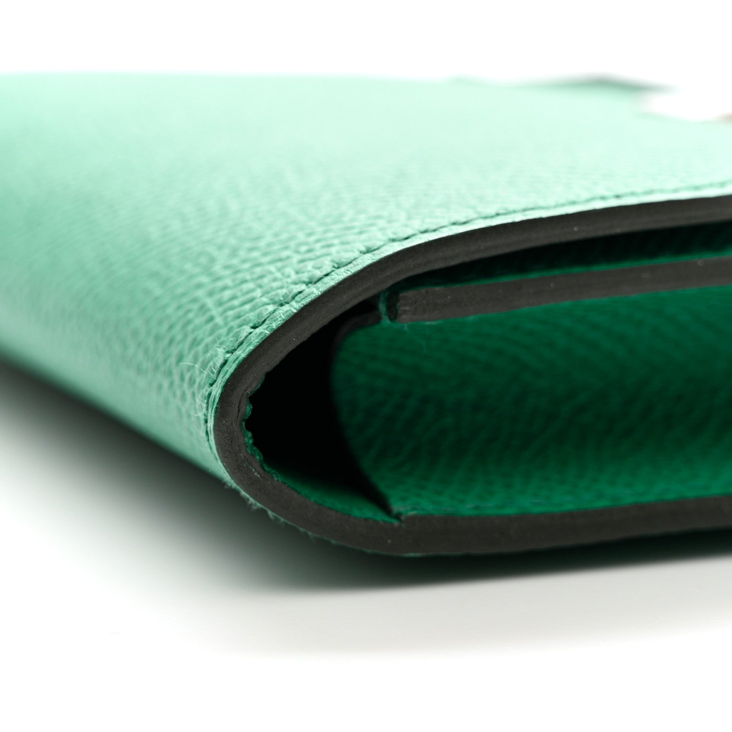 Hermes Epsom Enamel Constance Slim Wallet Vert Jade Bleu Brume 8 of 9