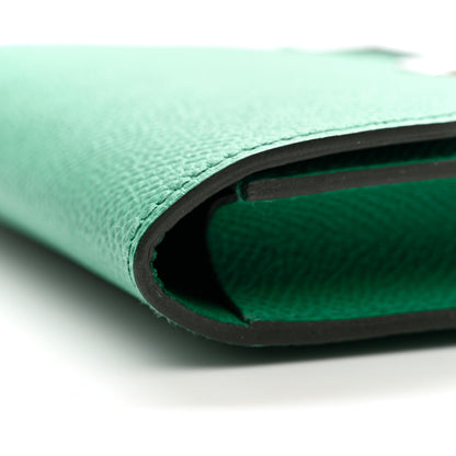 Hermes Epsom Enamel Constance Slim Wallet Vert Jade Bleu Brume 8 of 9