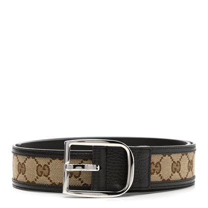 Gucci Monogram Dollar Calfskin 40mm Belt 85 34 Beige Ebony Testa di Moro 1 of 6