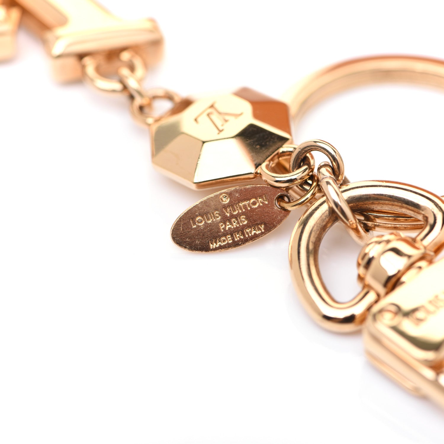 Louis Vuitton LV Facettes Bag Charm Key Holder Gold 3 of 5