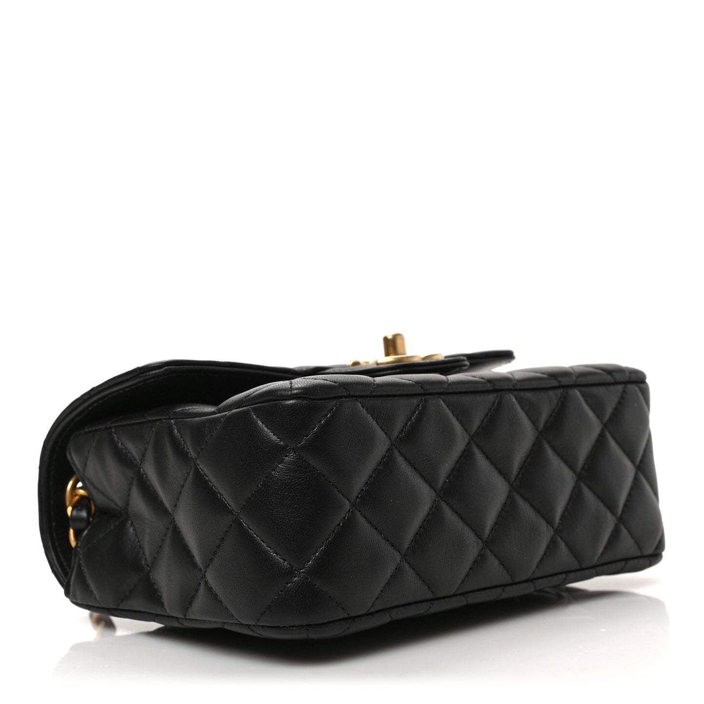 Lambskin Quilted Casino Chips Mini Flap Black