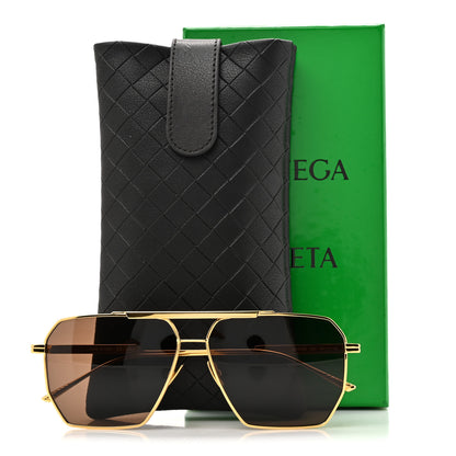 Bottega Veneta Metal Aviator BV1012S Sunglasses Gold Brown 7 of 7