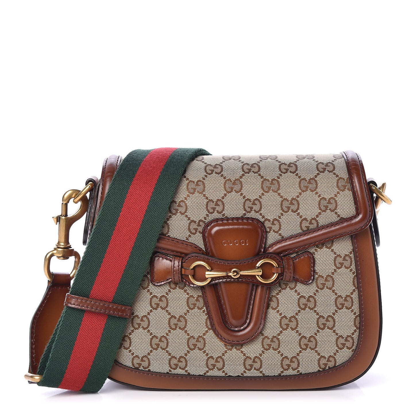 Monogram Medium Lady Web Shoulder Bag Beige Cuir