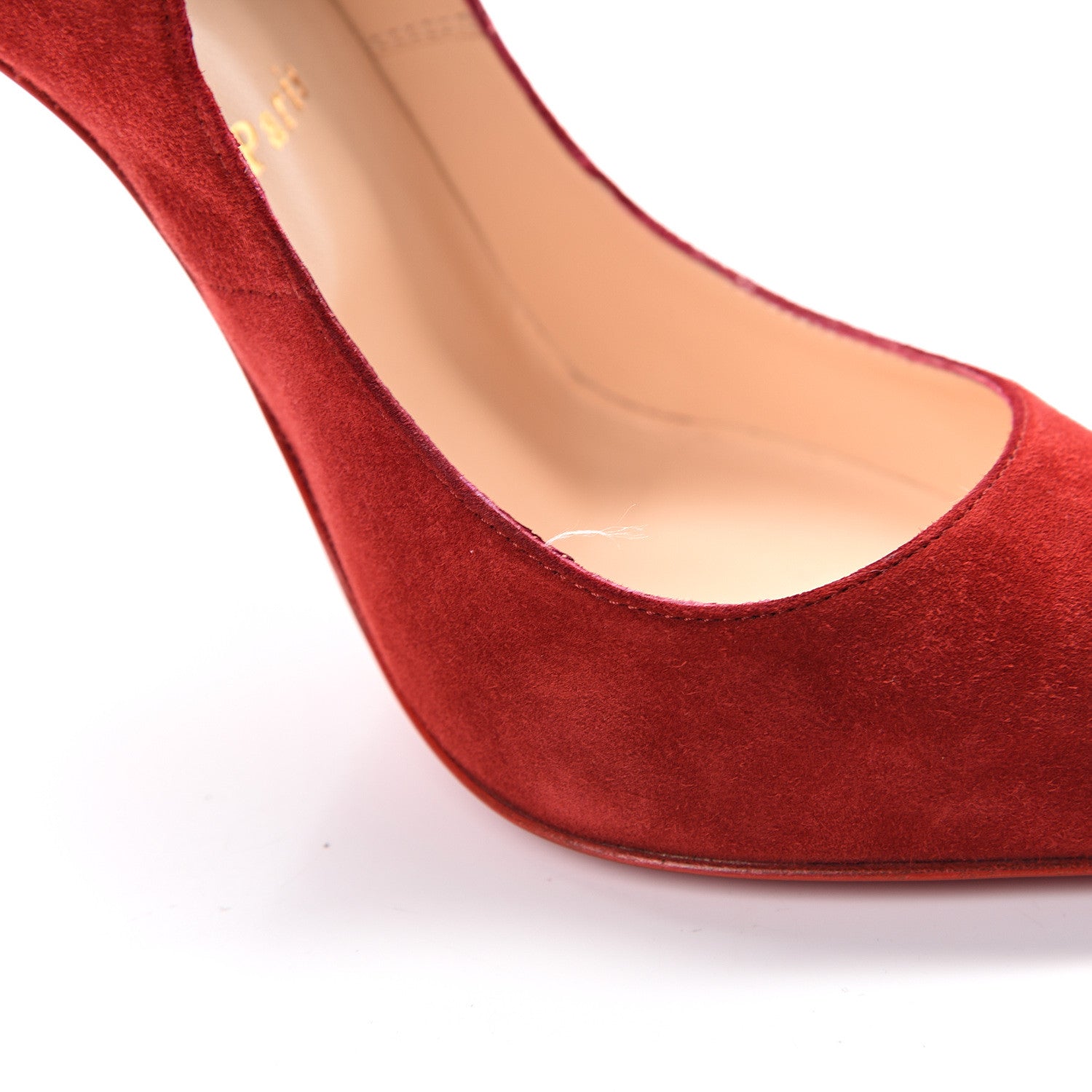Christian Louboutin Suede Victorina 100 Pumps 39 Carmin 10 of 12