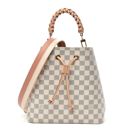 Louis Vuitton Damier Azur Braided Neonoe MM Peach Cream 1 of 10