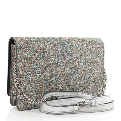 Jimmy Choo Glitter Palace Wallet On Chain Silver Multicolor 3 of 7