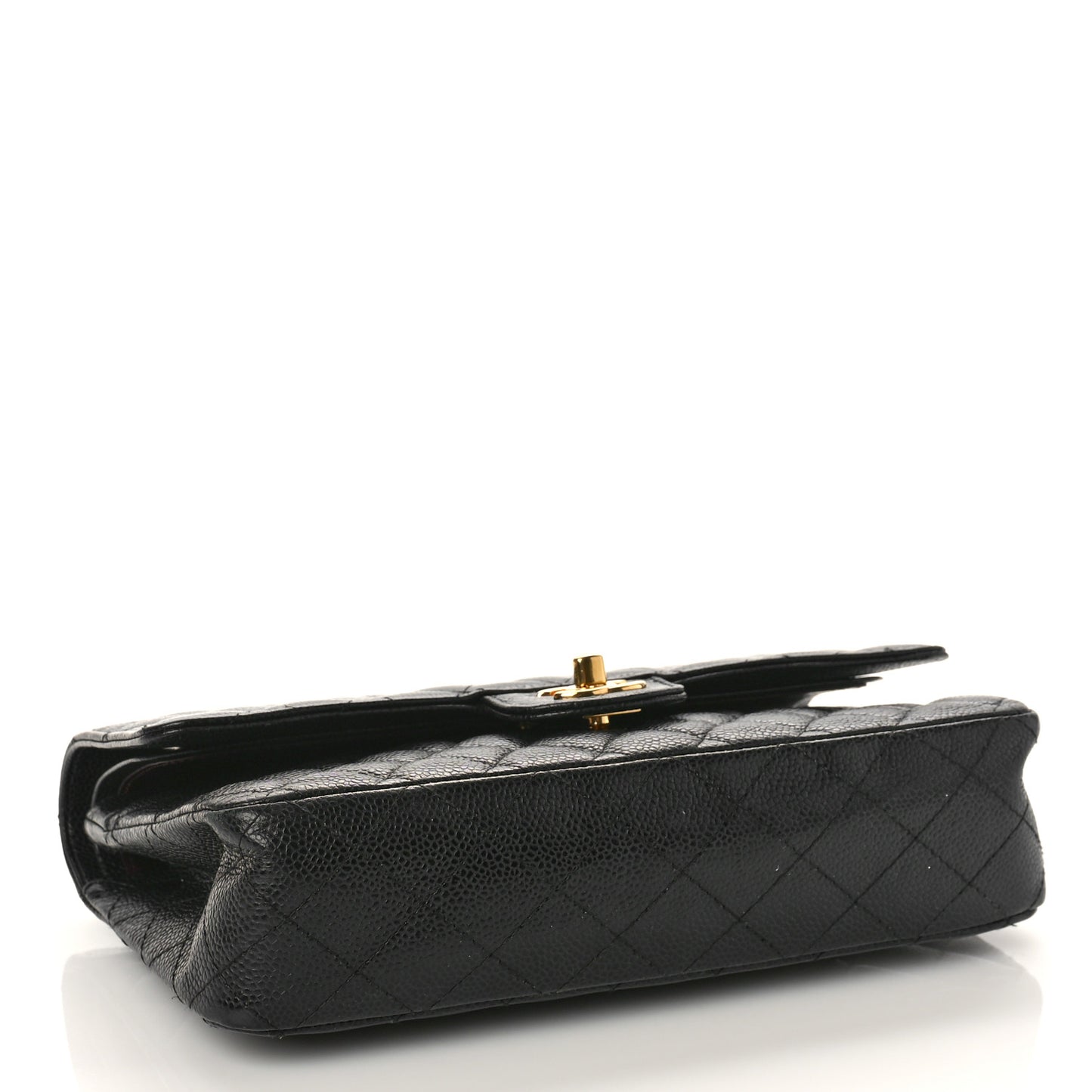 Caviar Quilted Medium Double Flap Black