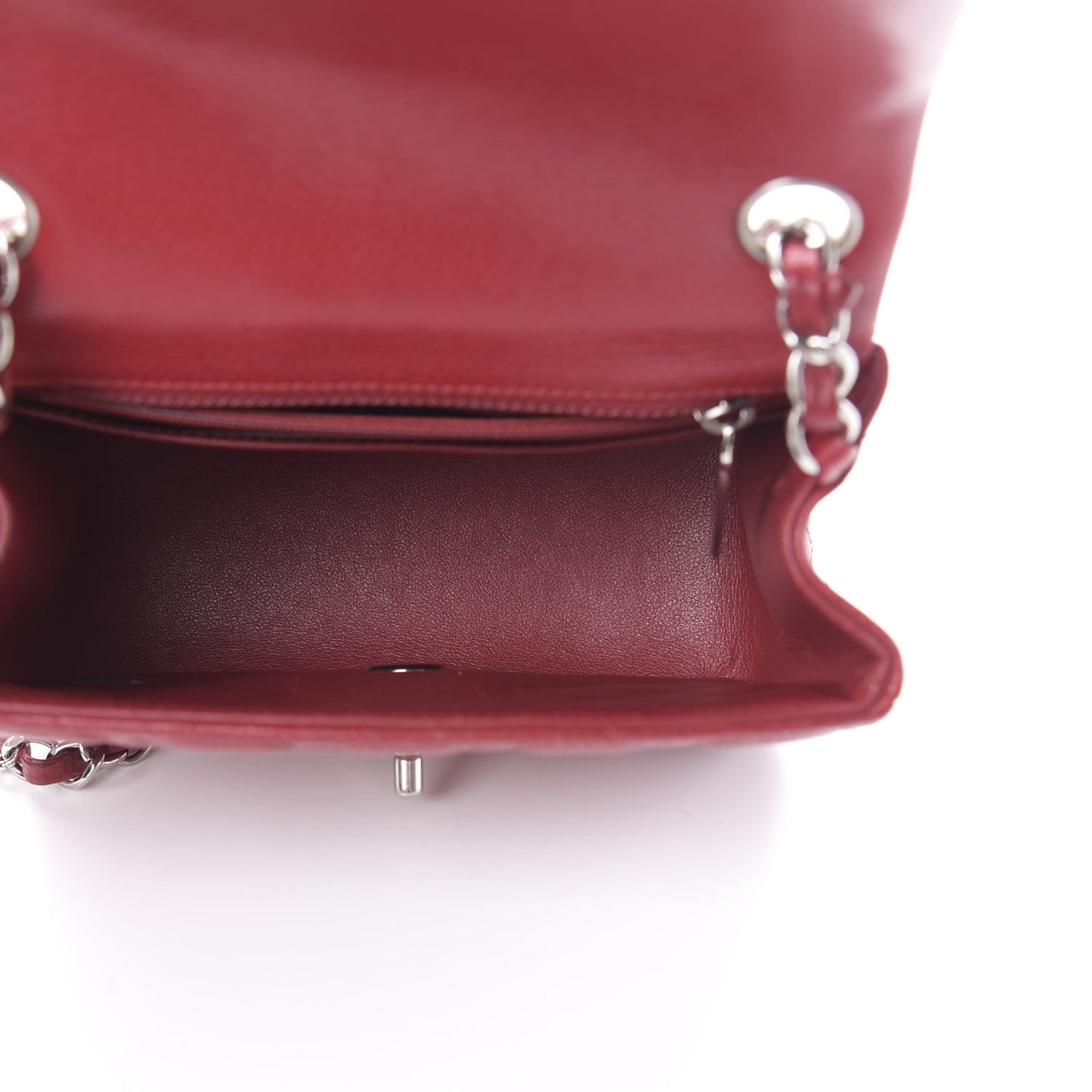 Caviar Quilted Mini Square Flap Red
