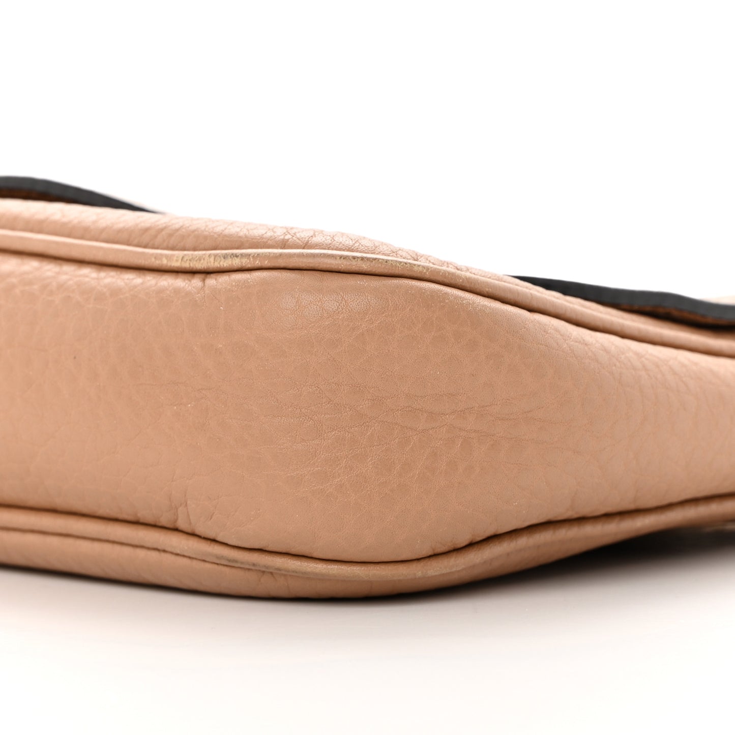 Pebbled Calfskin Medium Soho Flap Crossbody Camelia