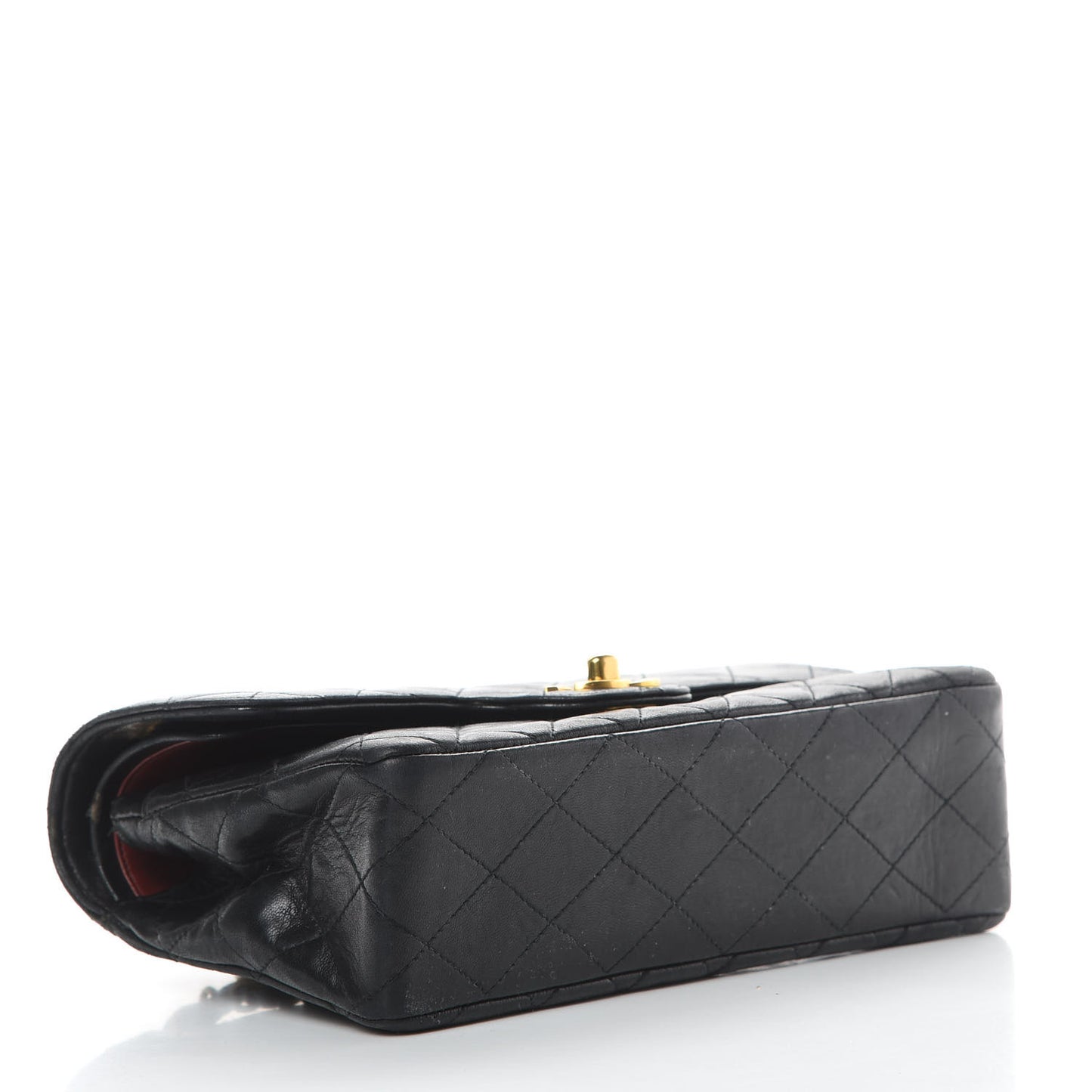 Lambskin Quilted Small Double Flap Black