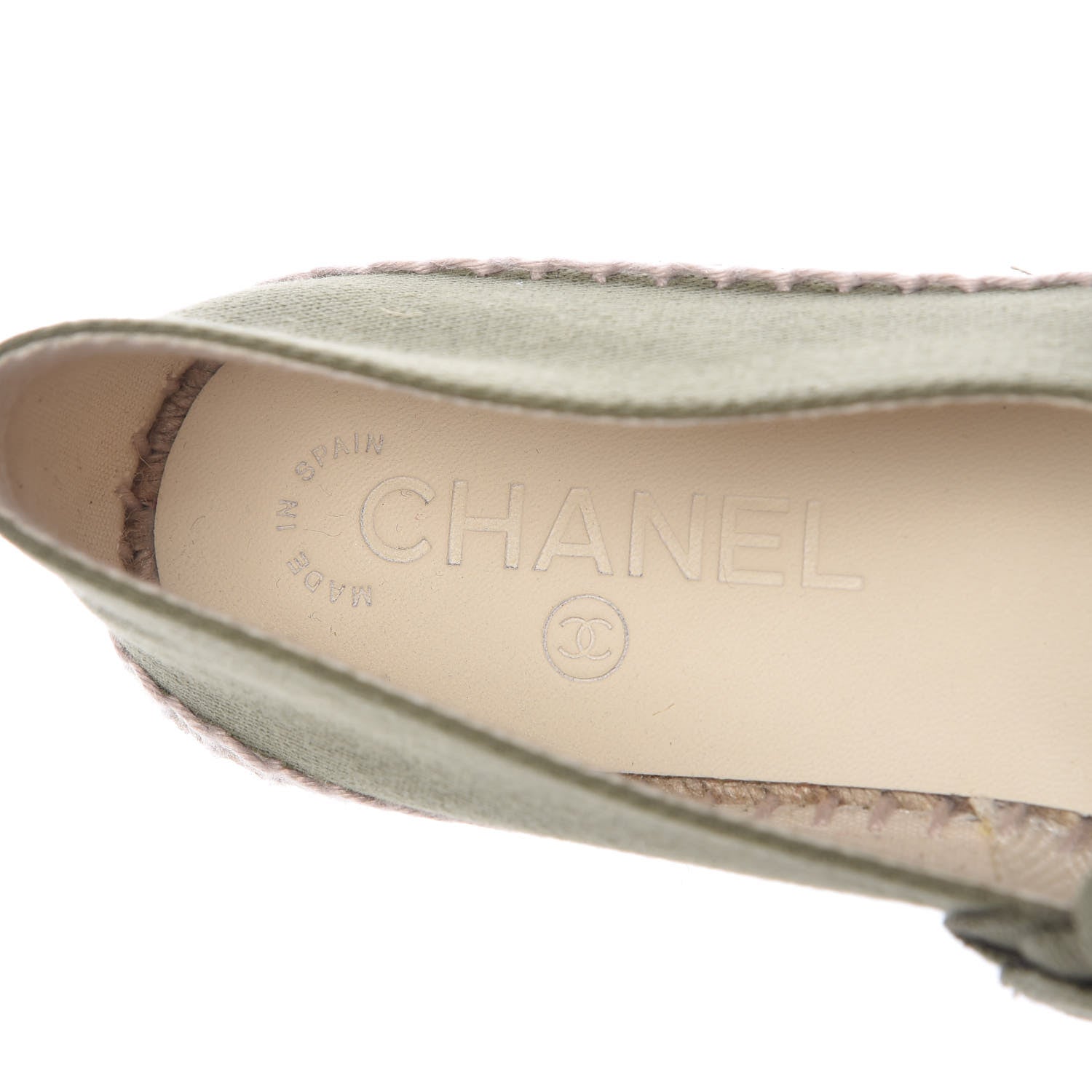 Chanel Fabric Camellia CC Espadrilles 38 Khaki 9 of 10