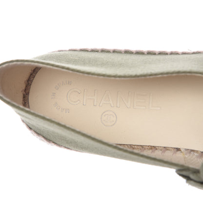 Chanel Fabric Camellia CC Espadrilles 38 Khaki 9 of 10