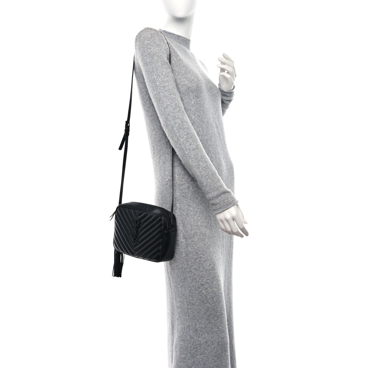 Calfskin Matelasse Monogram Monochrome Lou Camera Bag Black