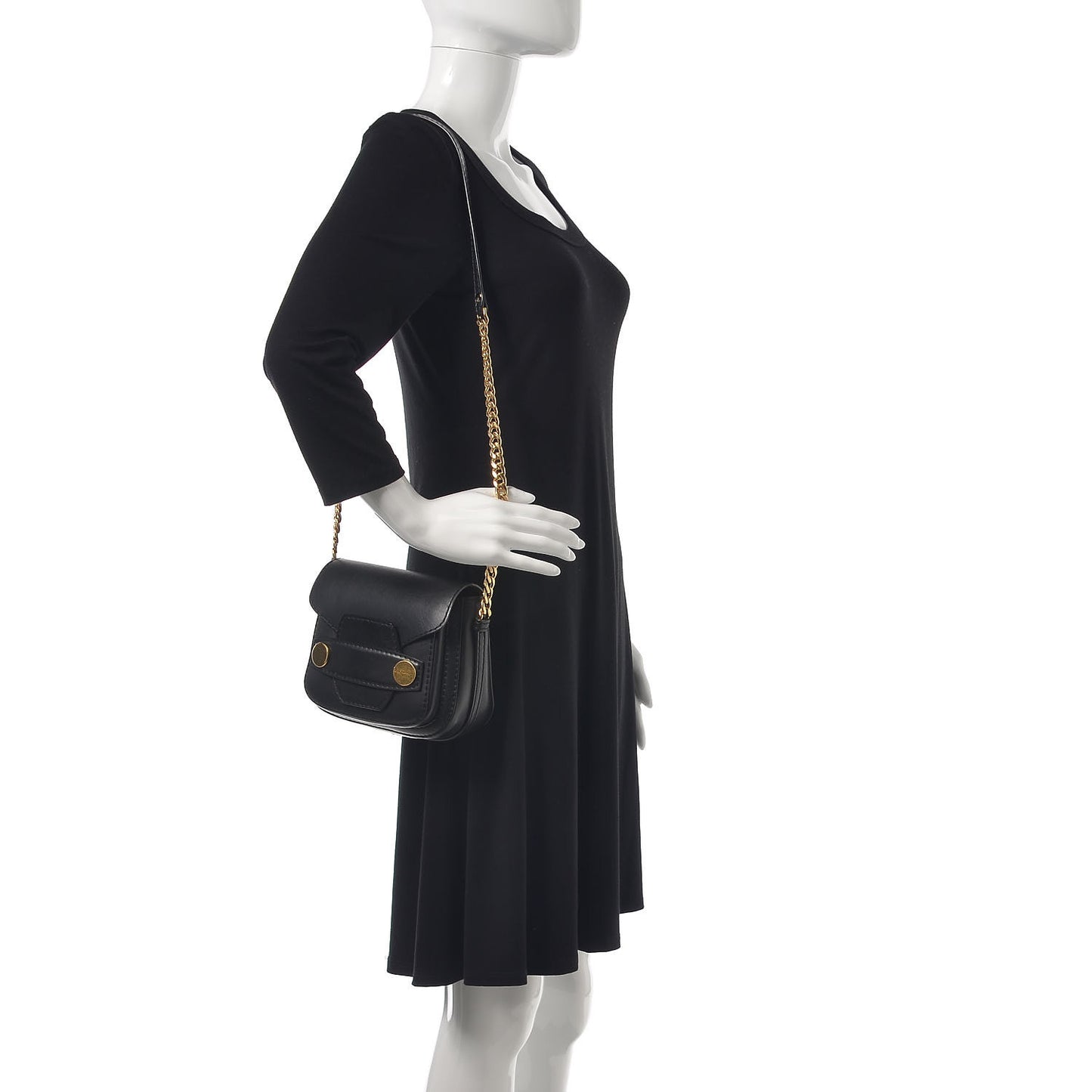 Eco Alter Nappa Popper Shoulder Bag Black