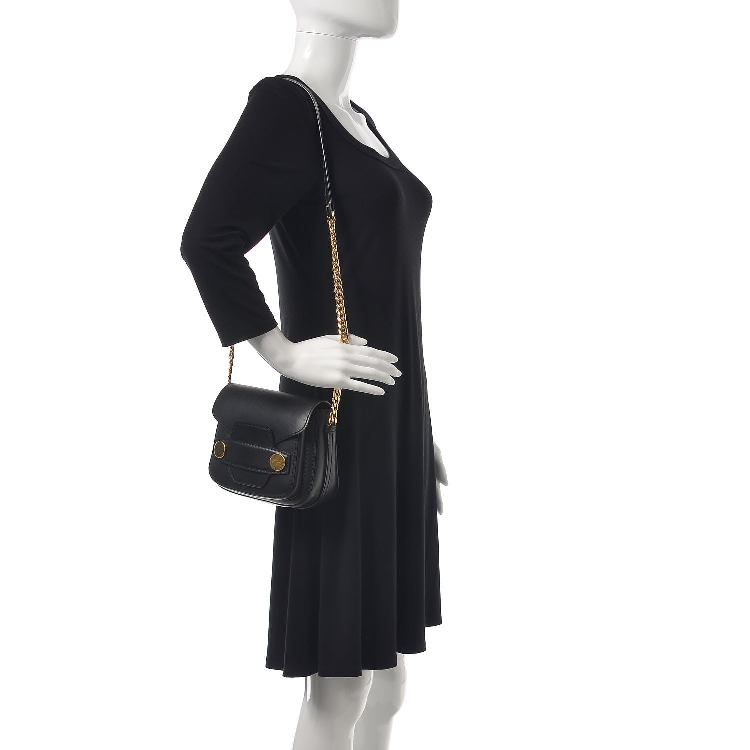Stella McCartney Eco Alter Nappa Popper Shoulder Bag Black 2 of 8