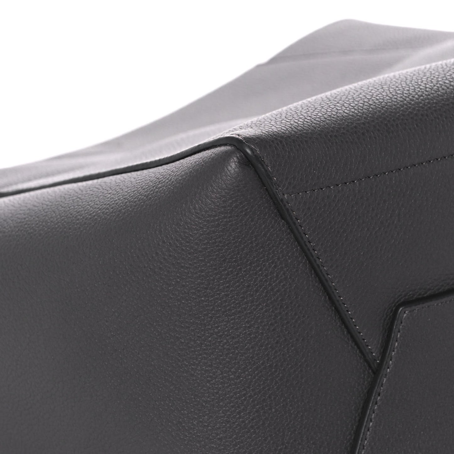 Soft Grained Calfskin Sangle Bucket Bag Grey