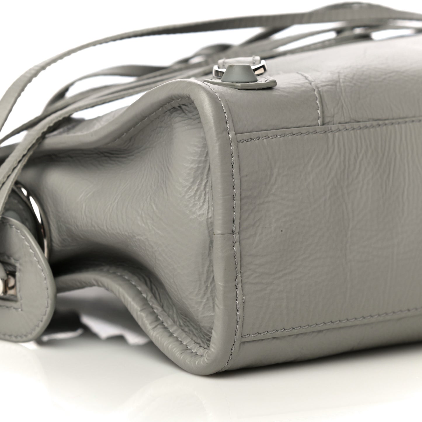 Matte Goatskin Rubber Covered Classic Hardware Mini City Gris Glace